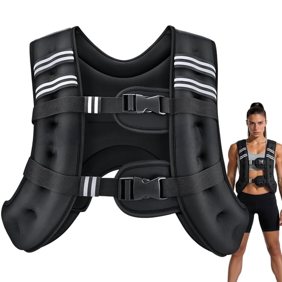 Weighted Vest, 12 lbs Strength Training for Women Men Reflective Stripe Workout Running Walking