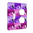thumbnail image 1 of KuzmarK™ 2 Gang Single Toggle / Single Duplex Wall Plate - Purple Clydesdale Abstract Horse Pink Pattern Art by Denise Every, 1 of 1