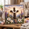 thumbnail image 4 of Cross Punch Needle Art Kit With Wooden Frame, Yarn Flower Embroidery Set for Adults and Beginners, Religious Easter Home Decor, 7.87 x 7.87 Inch, 4 of 7