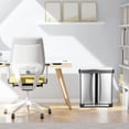 thumbnail image 7 of Dual Trash Can, Stainless Steel 2 x 9.5 Gal (36L+ 36L) Garbage Can, Steel Pedal Recycle Bin with Lid, Rectangular Hands-Free Kitchen Trash Can, 7 of 7