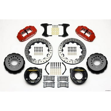 Wilwood Narrow Superlite 4R Rear P-Brk Kit 12.88in Drilled Red Chevy C-10 2.42 Offset 5-lug