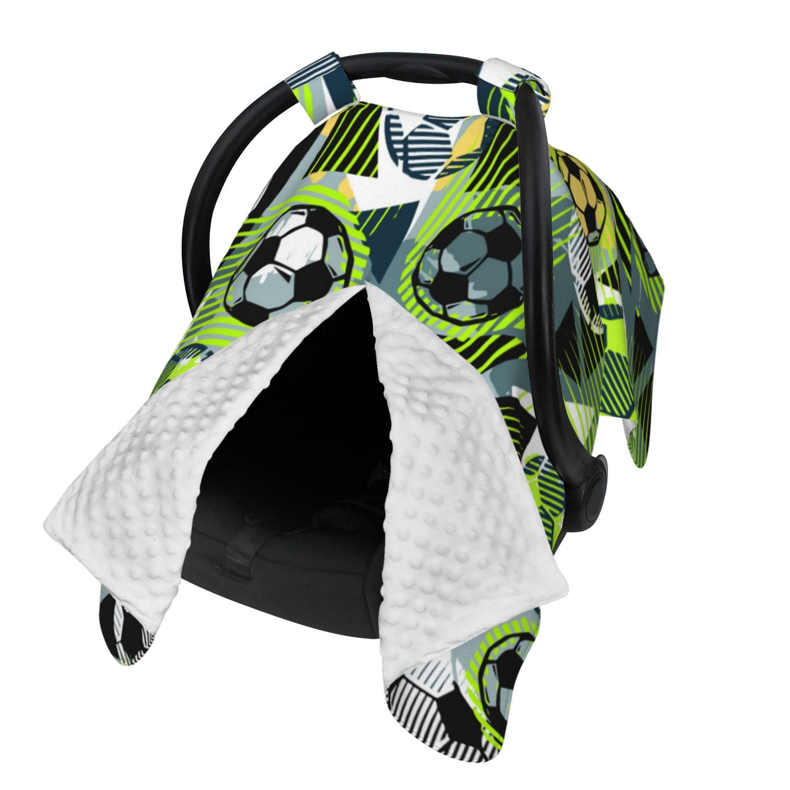 Naloa Football Doodle Baby Car Seat Cover, Breathable Baby Carrier Cover, Multiuse Baby Carrier Cover & Nursing Breastfeeding Cover