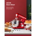AICOK 5.5Qt Stand Mixer, Electric, Food & Cake Combo, Double Hooks