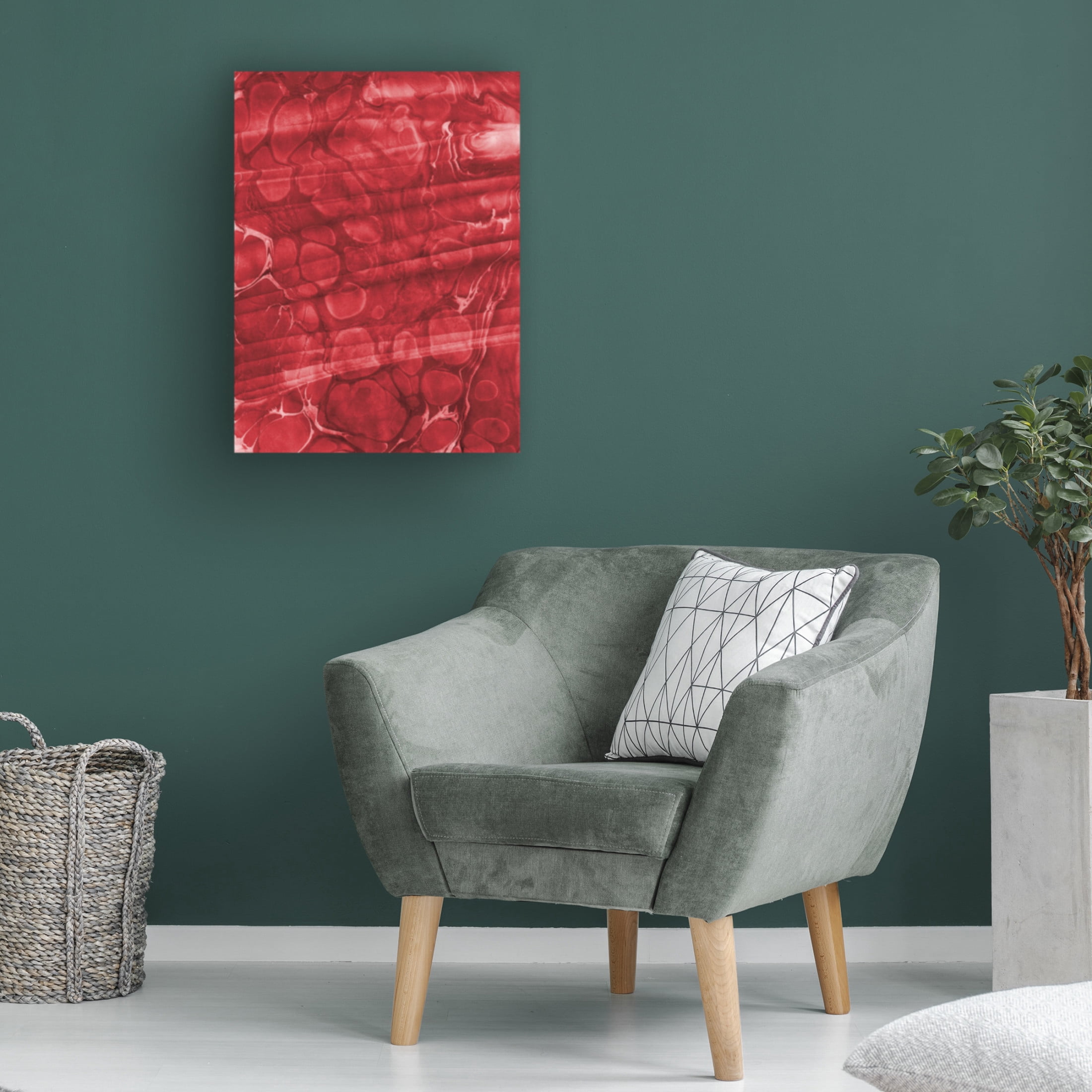 Canvas Wall Art - Bilge Paksoylu 'Ebru Red440' Wall Art for Living Room, Bedroom, or Office Décor by Trademark Fine Art - 18 x 24 Inches