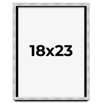 18x23 Frame Brushed Silver Solid Wood Picture Frame | 0.75 Inch Moulding Width | Rabbet Depth 0.75