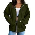thumbnail image 2 of Pxxlle Hoodies for Women Zip Up Long Sleeve Hooded Jacket Casual Solid Color Drop Shoulder Hoodie Sweatshirt with Pockets L, 2 of 8