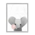 thumbnail image 4 of Stupell Industries Baby Elephant with Pink Bubble Gum Safari Animal Black Framed, 11 x 14, Design by Leah Straatsma, 4 of 5