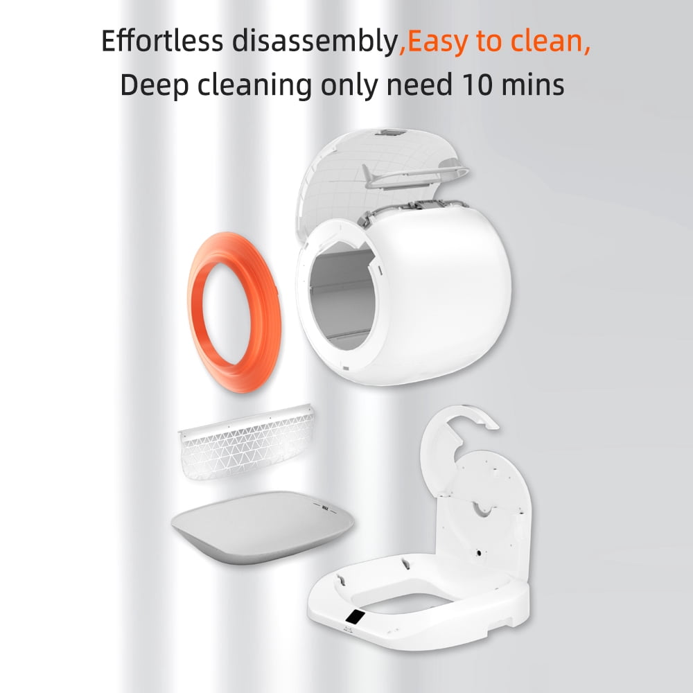 KKLLIM Self-Cleaning Smart Litter Box with Air Duct & Bags, 65L+9L Capacity, WiFi App Control, for Multi-Pet Households