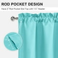 thumbnail image 3 of XWZO Farmhouse Turquoise Valance Curtain for Kitchen, Room Darkening Rod Pocket Short Curtains for Bathroom, Window Toppers Cafe Curtain 1 Panel, W52 x L18, Turquoise, 3 of 7