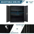 thumbnail image 5 of Bonusall Black Metal Storage Cabinet with Doors,Locking Metal Cabinets with 2 Adjustable Shelves,36" Steel Storage Cabinet for Home Office,Garage,Laundry Room, 5 of 15