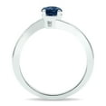 thumbnail image 3 of SZUL Women's Solitaire Sapphire Wave Ring in 10K White Gold, 3 of 5