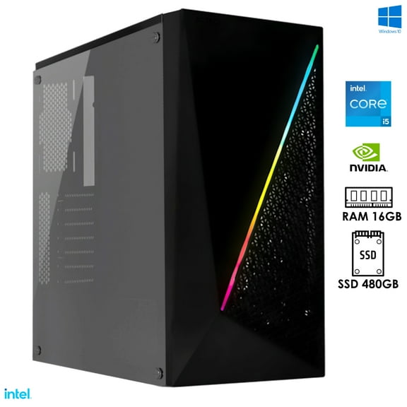 PC gamer i5 12400F Intel  RAM de 16GB SSD 480GB Nvidia