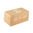 thumbnail image 3 of Reloj digital Reloj electrónico Reloj pequeño silencioso Práctico Multifunción Madera Color madera, 3 of 9