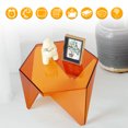thumbnail image 3 of Transparent Amber Acrylic End Table, Modern Hexagon Accent Side Table, Waterproof & Sturdy for Living Room, Bedroom & Bathroom, 3 of 6