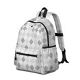 thumbnail image 2 of Geometric Square White Pattern Cute School Backpack with Padded Back and Adjustable Shoulder Straps 13.4"x11"x4.7", 2 of 5