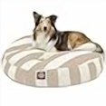 thumbnail image 3 of Majestic Pet Vertical Stripe Sand Medium Round Pet Bed, 3 of 4
