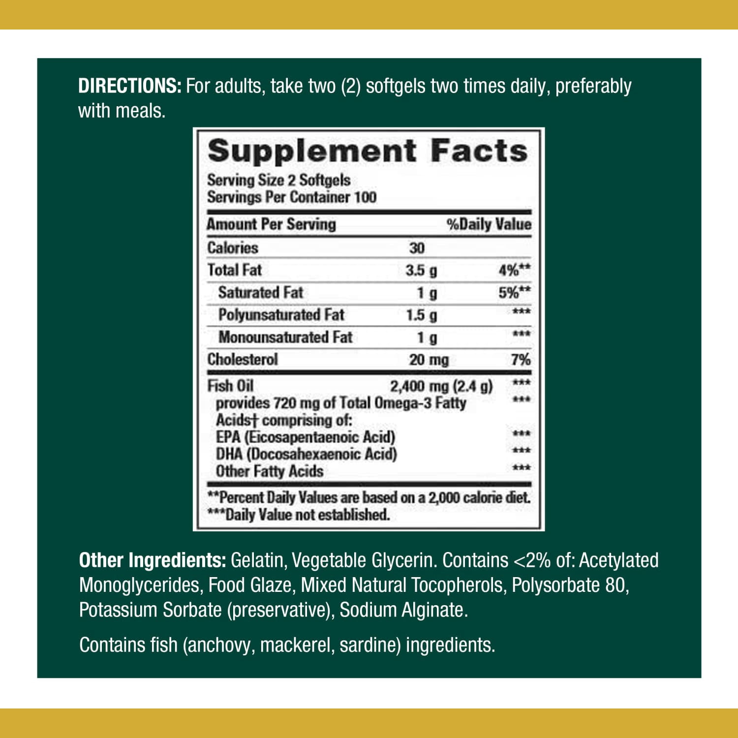 Nature’s Bounty Fish Oil Softgels with Omega 3 Fatty Acids for Heart Health, 1200 mg, 200 Ct
