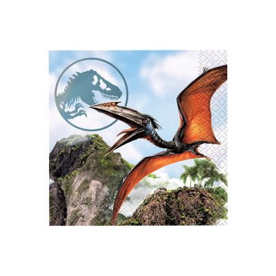 " Jurassic World Rebirth™ Party Disposable Paper Beverage Napkins – 16 Count