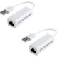 thumbnail image 1 of Paquete de 2 adaptadores de red Gigabit Ethernet 100mb LAN USB 2.0 USB A a RJ45 PC Notebook Ultrabook Tablet Windows Mac - Blanco (2, blanco), 1 of 5