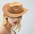thumbnail image 3 of TELOLY Top Hat British Style Western Cowboy Hat Fedora Hats for Men Outdoor Gentleman Soft Felt Large Curved Brim Warm Jazz Hat Womens Hats,Camel, 3 of 5