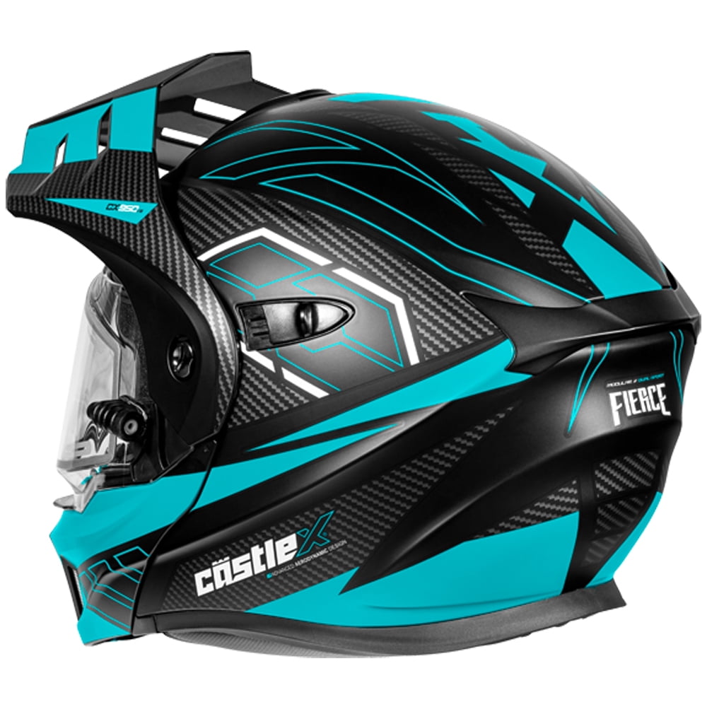 Castle CX950 V2 Fierce Modular Snow Helmet w/Electric Shield Turquoise 3XL
