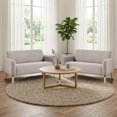 thumbnail image 6 of Bonzy Home 57.28" Loveseat Sofa, 2-Seater Short Plush Fabric Small Couch with Solid Wood Legs, Modern Compact Upholstered Sofa for Living Room Apartment Bedroom, Gray, 6 of 8
