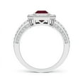 thumbnail image 2 of ANGARA Natural Vintage Style Emerald-Cut 1 ct Ruby Split Shank Halo Ring in 14K White Gold for Women (Size-7x5mm) | July Birthstone, Birthday, Anniversary, Jewelry Gift for Women | Natural Ruby Ring, 2 of 8
