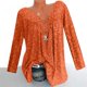 thumbnail image 1 of Qucoqpe - Camisetas tipo túnica de manga larga con cuello en V, fruncidas, lisas, de talla grande, para mujer, estilo informal, holgadas, en liquidación, 1 of 5