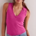 thumbnail image 4 of Delayuji Women 2025 Casual Soft Loose Spring Summer V Neck Sleeveless Tee Shirts Basic Trendy Outfits Clothes Pink S Cotton Spring Tops for Women, 4 of 9