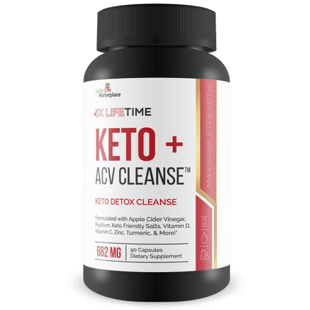 3X Lifetime Keto + ACV Cleanse - Keto Detox Cleanse for Full Body Cleansing - 90 Day Supply - Help Reduce Belly Bloat & Appetite - Promote Energy & Focus - Weight Loss Cleanse