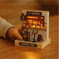 thumbnail image 2 of DIY Miniature House Dollhouse,Coffee Shop Book Kit for Adult and Teens, Dollhouse,Tiny House Bookshelf Decor 3D,Gifts for Family, Friends (Coffe Shop), 2 of 6