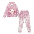 thumbnail image 4 of Uorisanigo 2 Pack Graphic Printed Long Sleeve Pink Cherry Blossom Axolotl Pullover Hoodie and Sweatpants Outfit Fall Winter Clothing Set for Boys Girls, Sweatshirt & Jogger Pants, 4 of 7