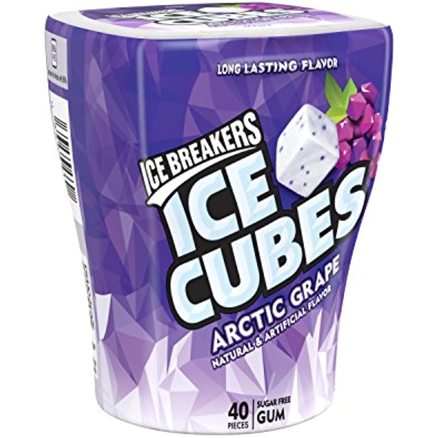 Ice Breakers Ice Cubes Sugar Free Gum With Xylitol, Arctic Grape, 40 Piece