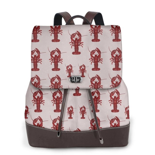Fotbe Red Lobster With Claws Mochila Bolso con Estampado para Mujer, Mochila Antirrobo de Nylon Impermeable, Bolsa Ligera de Hombro
