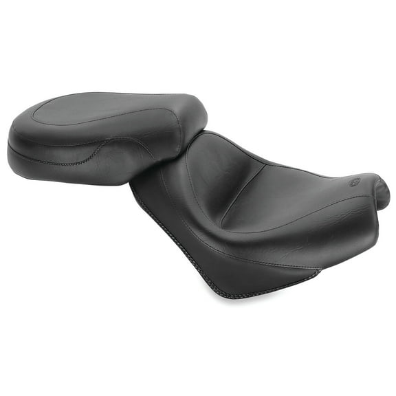 Mustang 2-Piece Wide Vintage Black Motorcycle Touring Seat (75921)