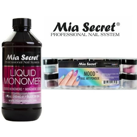 Mia Secret - Monomer 8 oz + Mood 12 Colors Set