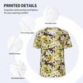 thumbnail image 3 of Zufioo Lilies Flowers Print Men's Baseball Short Sleeve, Moisture Wicking Button-Down Hip Hop Tee-X-Large, 3 of 7