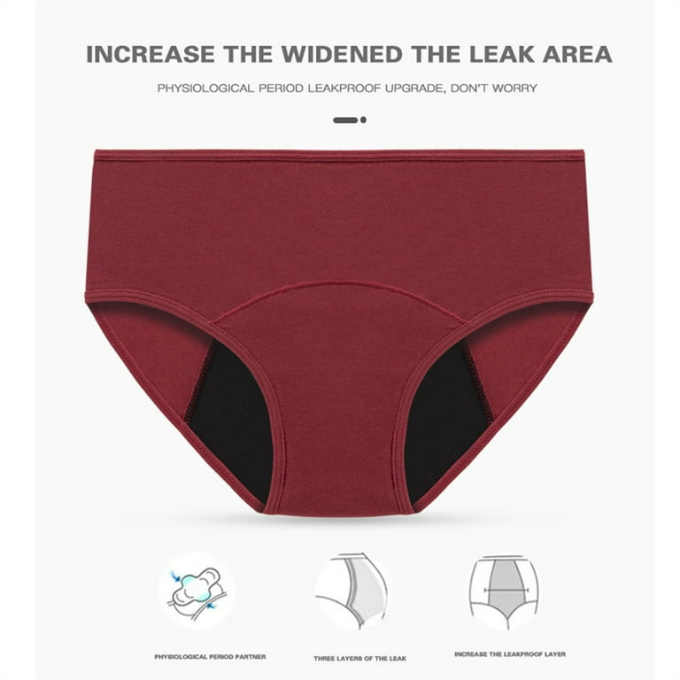 4 Pack Leak Proof Menstrual Period Panties Women Period Underwear  Physiological Pants Waterproof Briefs Plus Size 