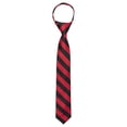 thumbnail image 2 of Jacob Alexander Boys' 14 inch College Stripe Woven Pre-Tied Zipper Neck Tie - Red Black, 2 of 5