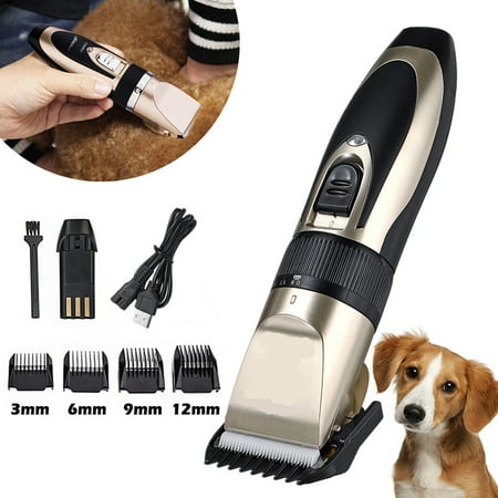 Professional Low Noise Pet Clippers Rechargeable Quiet Grooming Trimming Kit Cordless Dog Hair Cutting Set for Dogs, Cats and Rabbits