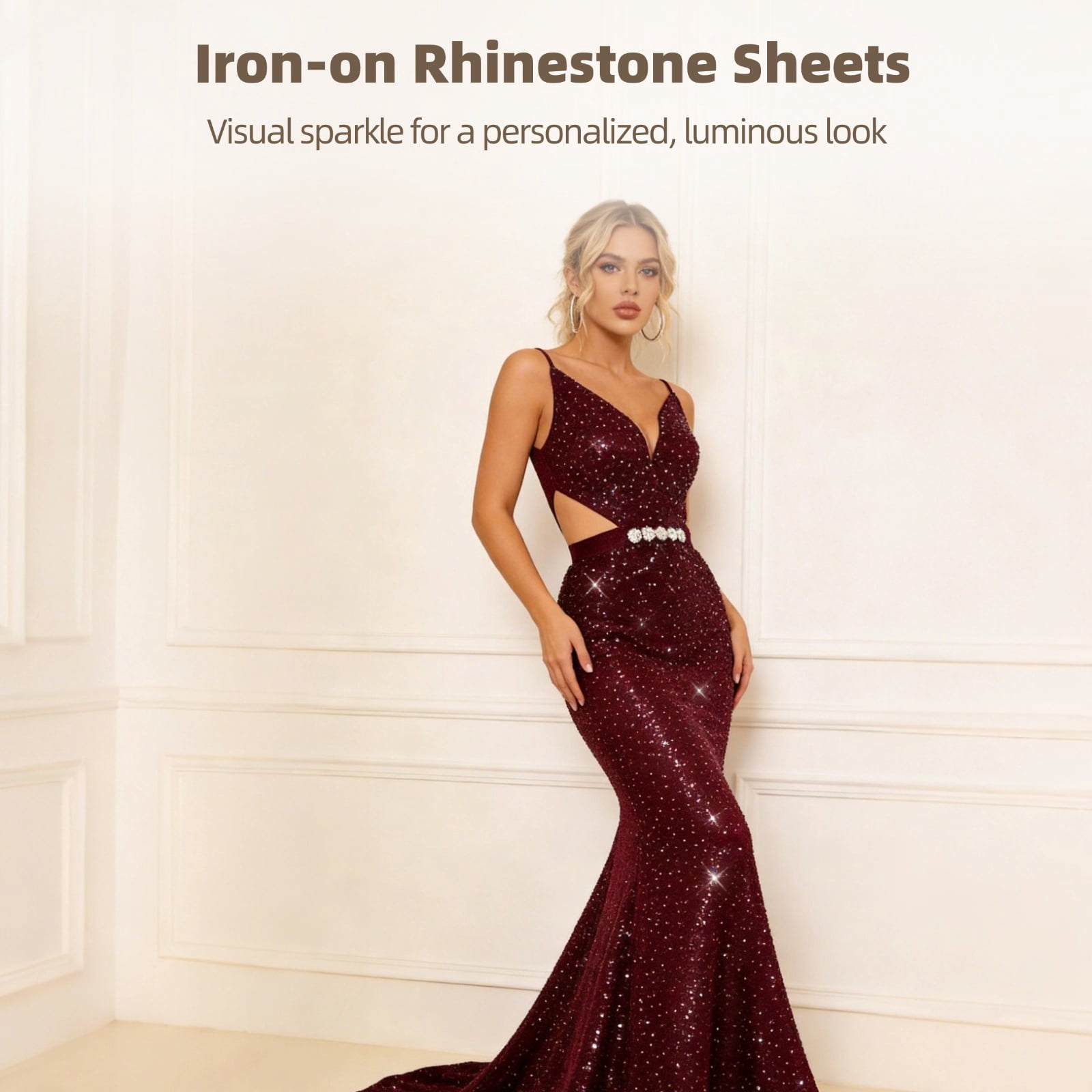 24 Pack Iron‑On Rhinestone Sheets – White & AB Crystal Hotfix Transfers Patches |13.4”x11” Glitter Hotfix Rhinestone Decals for T‑Shirts, Jackets, Bags, Shoes DIY
