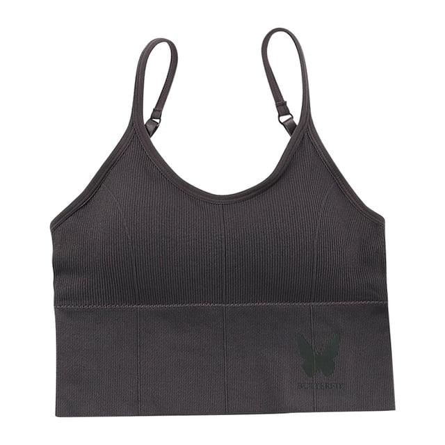 Qarigey Sujetador deportivo para mujer, lencería, ropa interior de algodón, transpirable, ajustable, para Yoga, Fitness, correa, Bralette Ropa interior gris