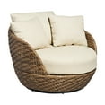 thumbnail image 2 of Beautiful Wicker Outdoor Swivel Chair with Bouclé Cushions & Cover by Drew Barrymore, Brown/Porcini, 2 of 10