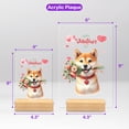 thumbnail image 5 of Happy Valentine's Day Shiba Inu holding flowers Acrylic Plaque Sign Ashwood Base Shibas Dog Lovers Gifts Idea Home Desk Decor - 03005, 5 of 5