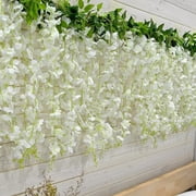 Slaprin 6 Feet Artificial Flowers 20 Branches Wisteria Vines Hanging Flowers Silk Wisteria String for Home Garden Party Wedding Decor