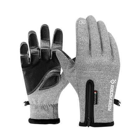 

Adult s Outdoor Non Slip Watertight Gloves Winter Warm Skiing Gloves Telefingers Grey XL