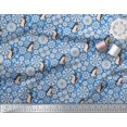 thumbnail image 2 of Soimoi Polyester Crepe Fabric Floral & Penguin Ocean Print Sewing Fabric Yard 52 Inch Wide, 2 of 3