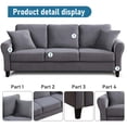 thumbnail image 5 of Aukfa 78.4" 3-Seater Sofa, Upholstered Sofa Couch for Living Room - Gray, 5 of 8