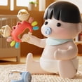 thumbnail image 6 of Cute Crab Infant Rattle Teether Toy for 0-12 Months - Sensory Grip Training Sand Hammer, Colorful Puzzle Toy to Boost Motor Skills & Auditory Development, Easy to Clean,Red, 6 of 6