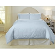Pointehaven 500 TC Sateen Sky Blue 100% Long Staple Cotton 3 pc Duvet Set, King/California King